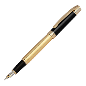 خودنویس کلن مشکی-طلایی گیره طلایی